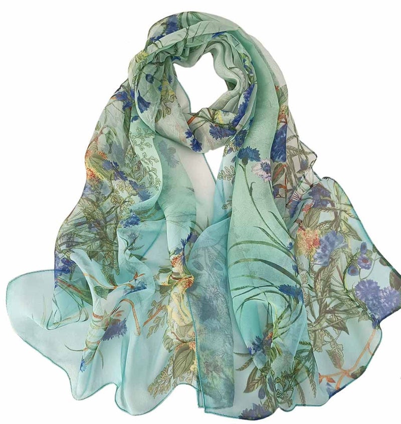 Acotavie Scarfs for Women Lightweight Fashion Scarves Print Floral Pattern Scarf Shawl Wraps (C12) - Image 1