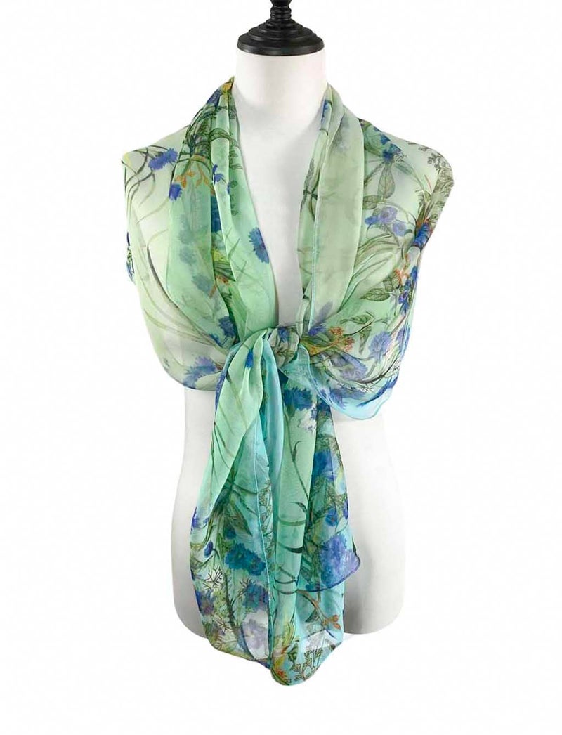 Acotavie Scarfs for Women Lightweight Fashion Scarves Print Floral Pattern Scarf Shawl Wraps (C12) - Image 4