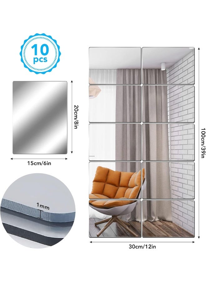 TPGP عبوة من 10 مرايا أكريليك، ملصقات مرايا، مرايا حائط ديي - Image 2