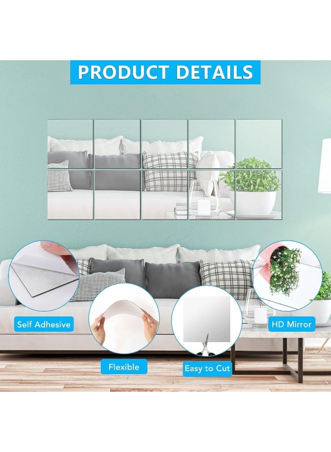 TPGP عبوة من 10 مرايا أكريليك، ملصقات مرايا، مرايا حائط ديي - Image 3