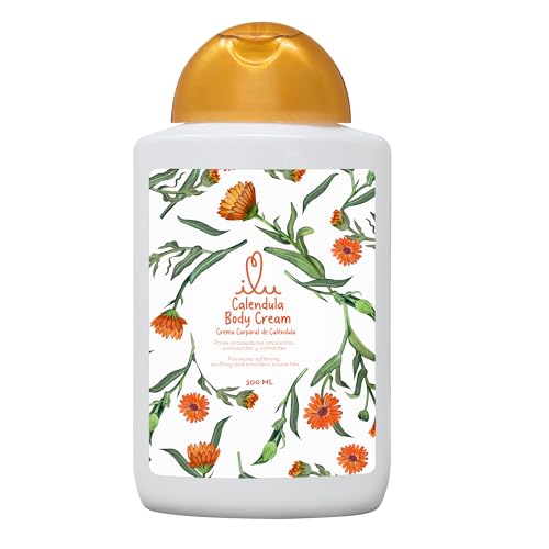 ILU Calendula Body Cream 300 ml  moisturizing cream waterbased hydration for sensitive dry skin plantpowered body lotion