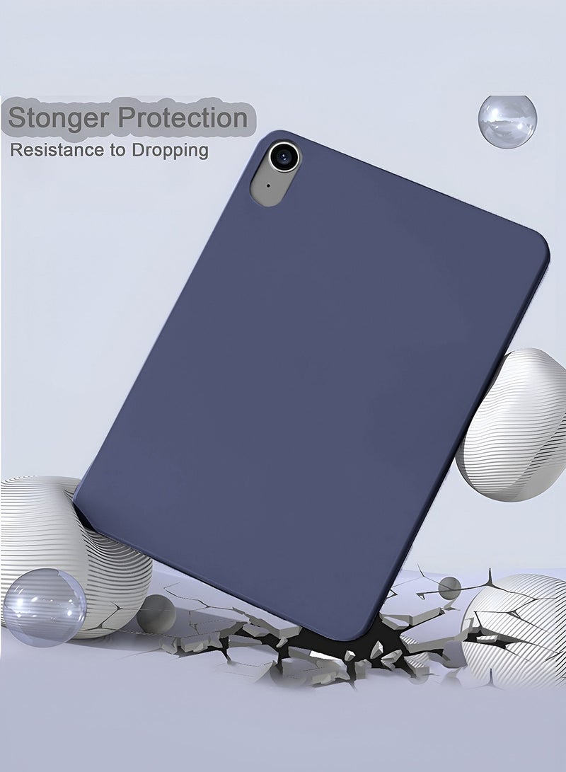 Wtech Apple iPad 2025 (11th Generation) A16 10.9 inch Premium Soft Liquid Silicone Case Cover (MCRPSN) - Storm Blue - Image 4