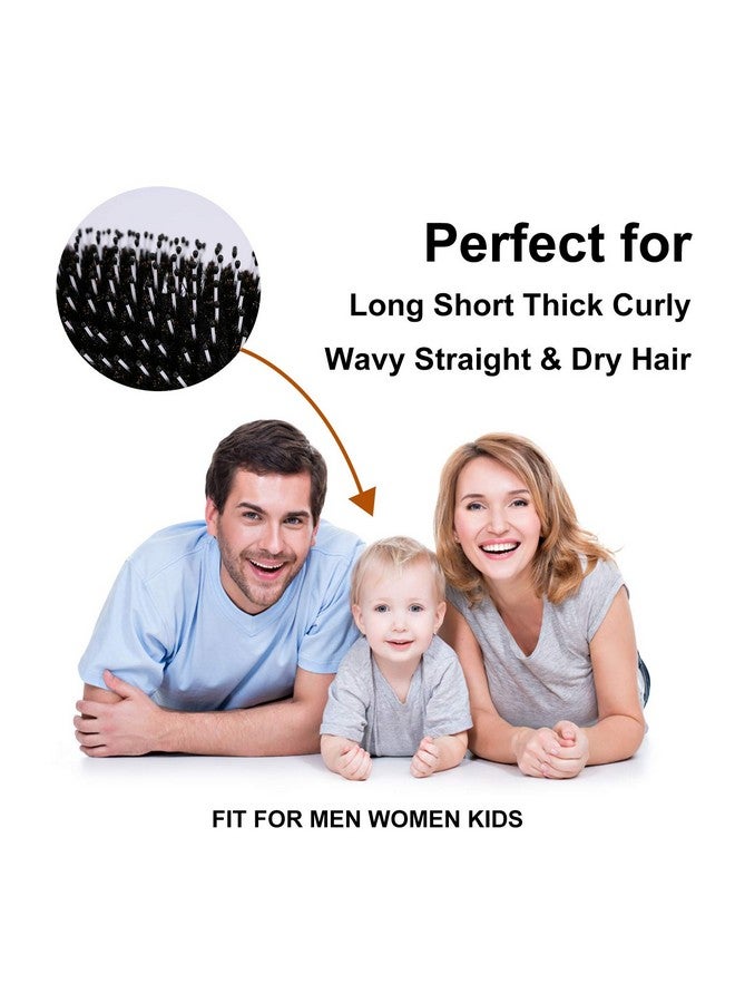 URTHEONE Hair Brush Mini Boar Bristle Hairbrush For Thick Curly Thin Long Short Wet Or Dry Hair Detangle Massage Add Shine, Pocket Travel Small Paddle Hair Brush For Men Women Kids - Image 2