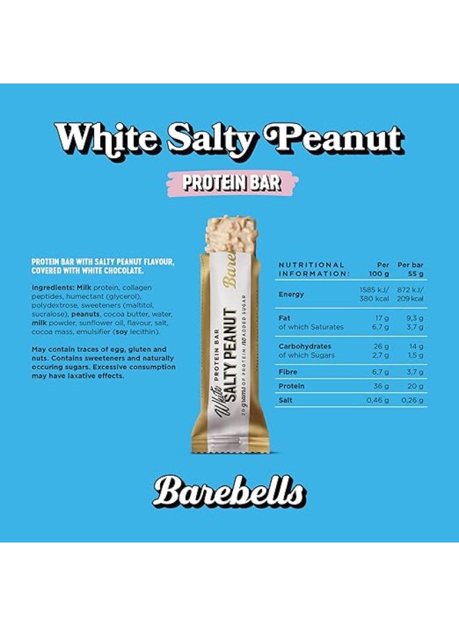 Barebells Protein Bar - White Salty Peanut Flavor - for High Protein Snack ( 55g x 12 ) - Image 4