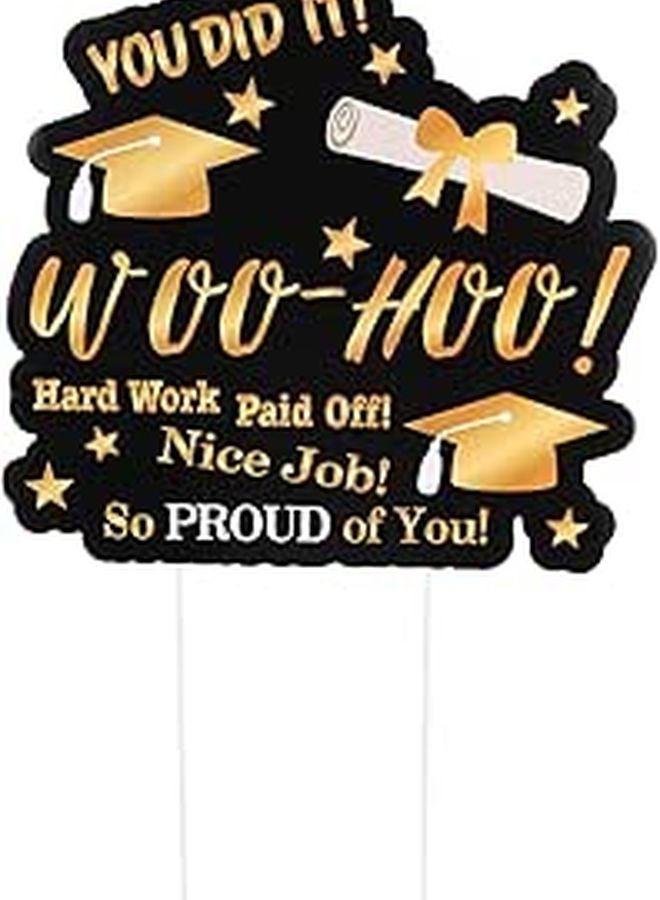 Graduation Yard Sign Outdoor Hollow Plastic Corflute Lawn Board Garden Insert - Image 1
