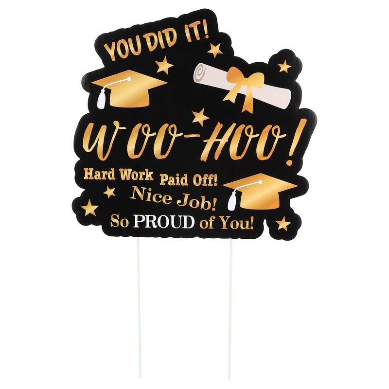Graduation Yard Sign Outdoor Hollow Plastic Corflute Lawn Board Garden Insert - Image 2