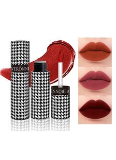 VERONNI 3 Pcs Matte Lipstick Velvet High Pigment Lip Gloss Setliquid Lipstick Long Lasting Lip Makematte Lip Gloss Lip Stain Makeup Set Pack Of 3 Lip Gloss Kit For Lips And Face (01)  - Image 1