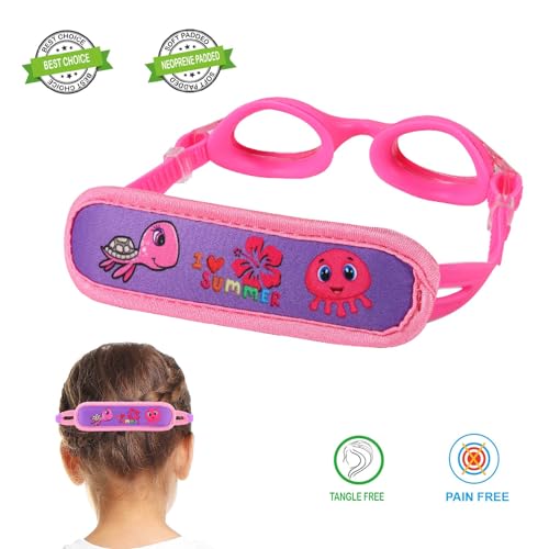 RUIGAO Kids Swim Goggles Age 2-6, Toddler Goggles No Hair Pull,UV Protection/Anti Fog/Padded HeadBand (1PK Kids -Pink) - Image 3