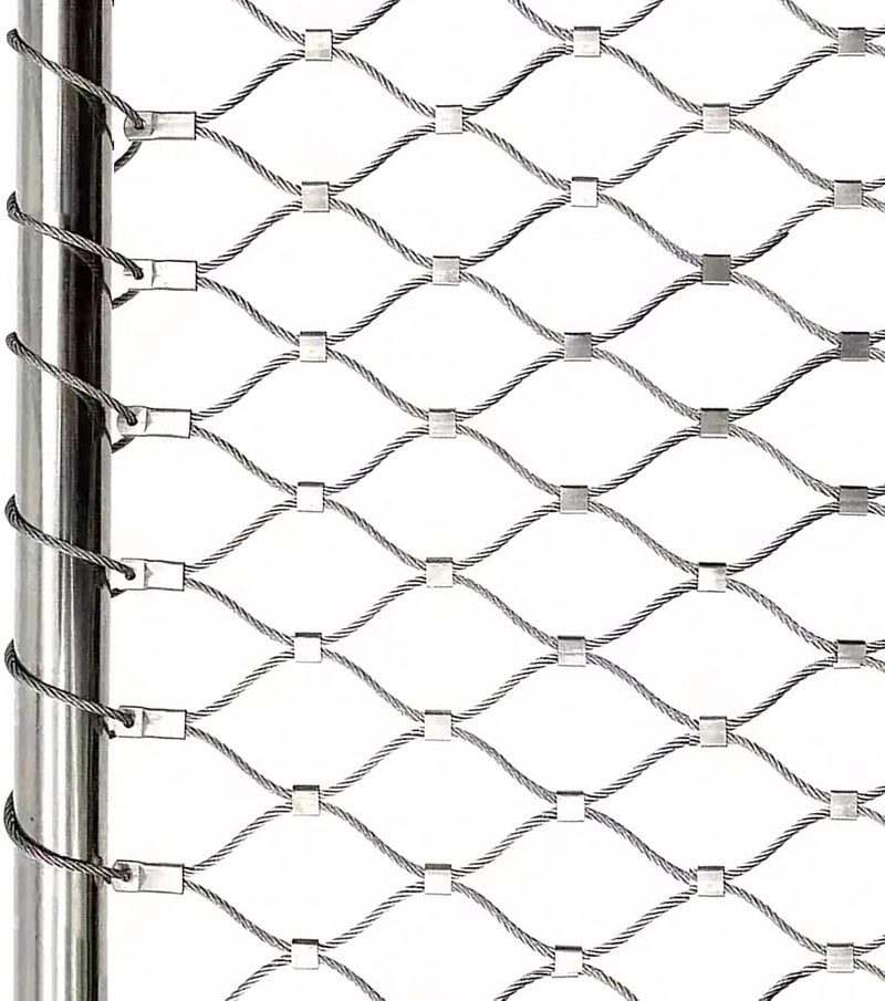 RAUMPA Edelstahl Chain Link Fence Net Garden Fences 5ft Tall x 8ft Wire Fencing Netting Rolls and Animal Barrier Borders Mesh for Yard Patio Balcony Dogs Deer Poultry Chicken Run Cage Border - Image 1