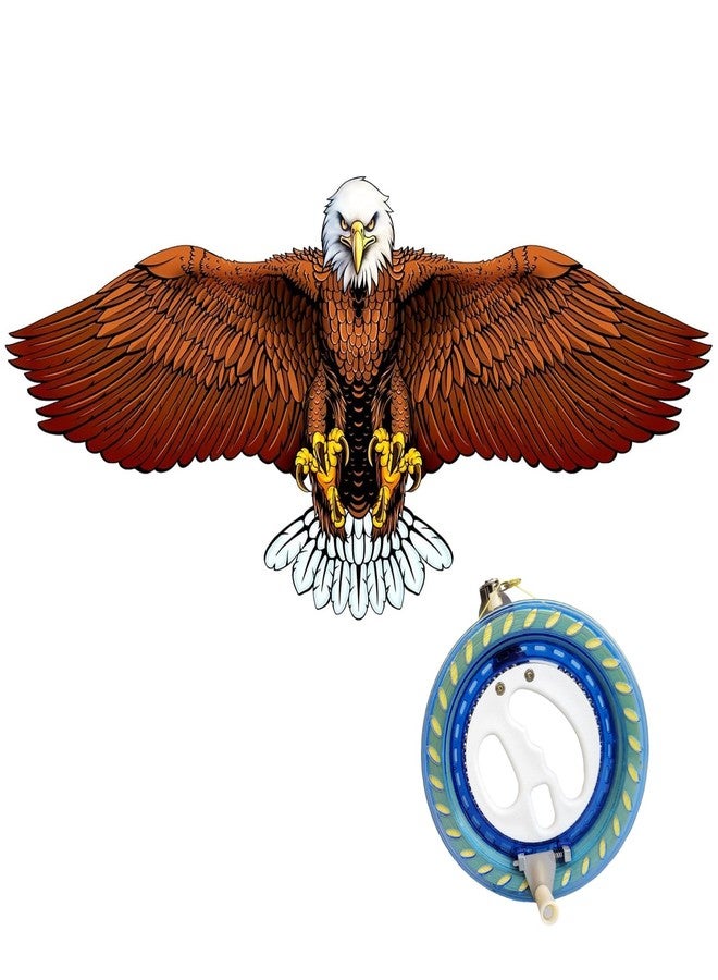 Flying Hoofer Large Beach Kite and Reel Winder with 650ft String for Kids and Adults, Single Line Kite, Extremely Easy to Fly for Beginners(Eagle with Reel) - Image 1