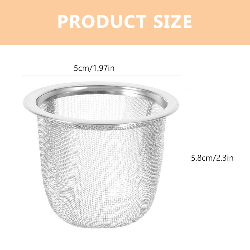Stainless Steel Tea Strainer 8pcs Fine Mesh Infuser Basket 5.8x5cm for Loose Tea - Image 3
