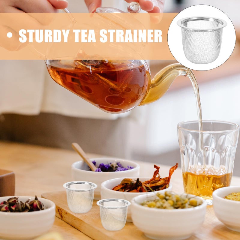 Stainless Steel Tea Strainer 8pcs Fine Mesh Infuser Basket 5.8x5cm for Loose Tea - Image 5