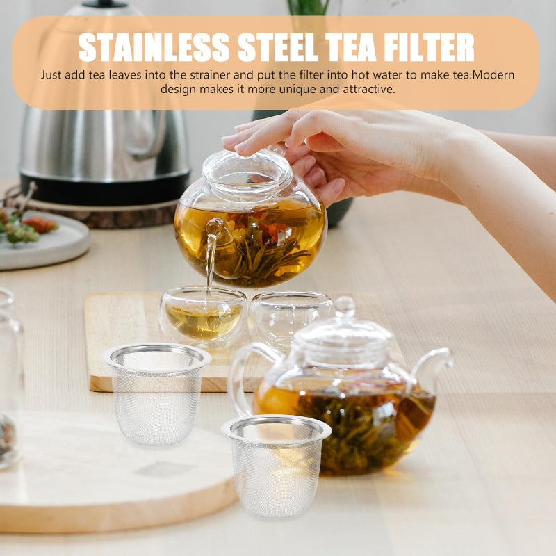 Stainless Steel Tea Strainer 8pcs Fine Mesh Infuser Basket 5.8x5cm for Loose Tea - Image 4