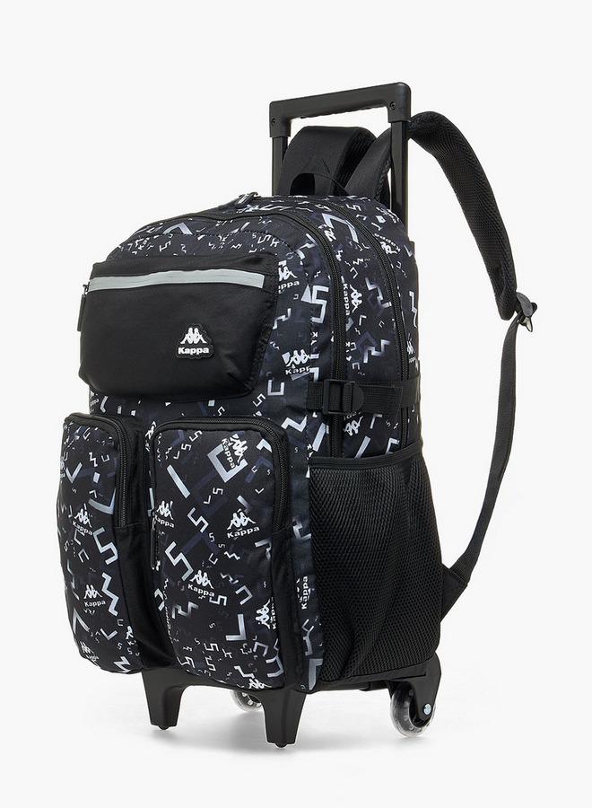 Kappa Logo Print 3-Piece School Trolley Bag Set For Kids 13 Years+ With Lunch Bag And Pencil Pouch - Image 3
