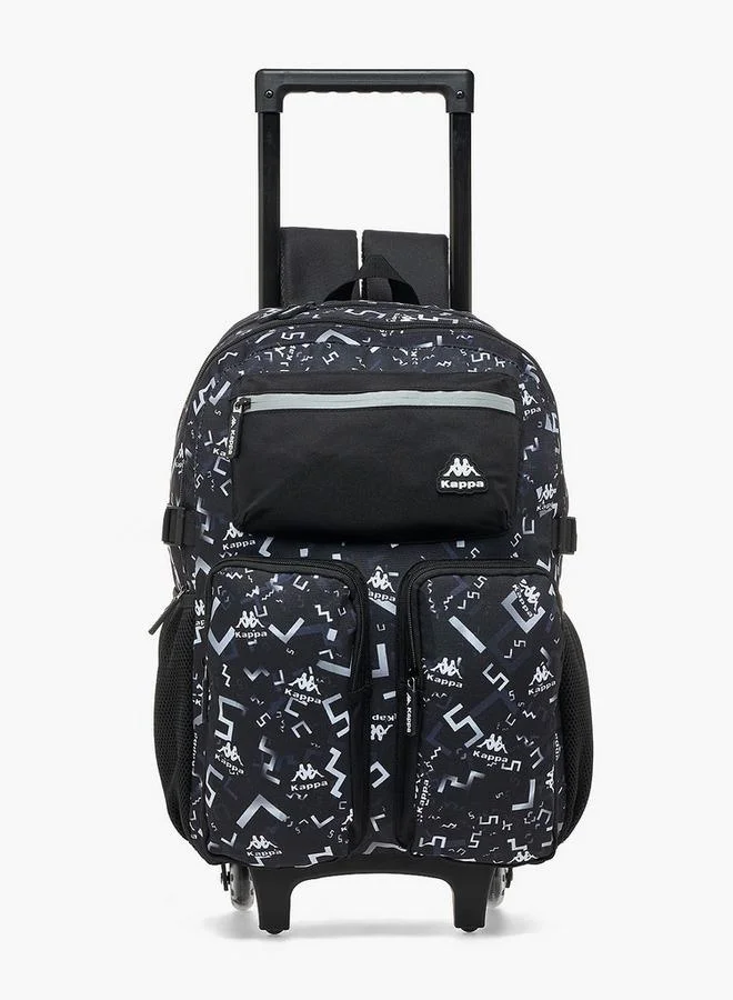 Kappa Logo Print 3-Piece School Trolley Bag Set For Kids 13 Years+ With Lunch Bag And Pencil Pouch