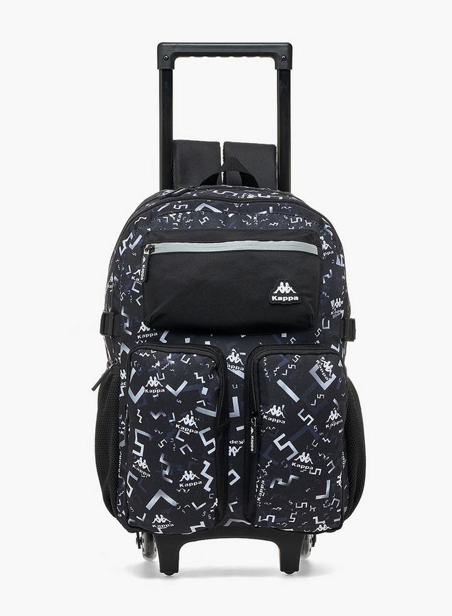 Kappa Logo Print 3-Piece School Trolley Bag Set For Kids 13 Years+ With Lunch Bag And Pencil Pouch - Image 2