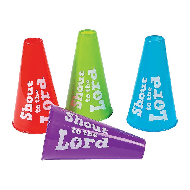 Fun Express Shout to the Lord Megaphones 12 Pieces Religious School Spirit and VBS Toys