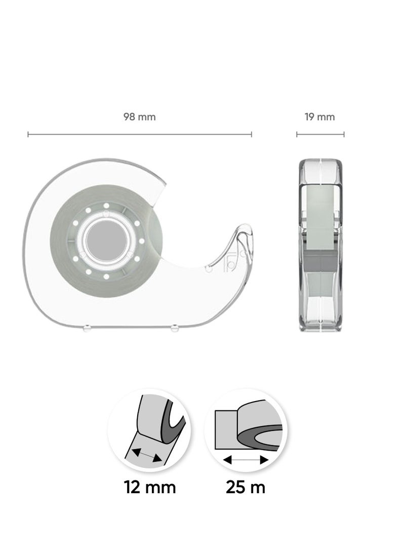 إريك كراوس - Stationery tape Crystal, highly transparent, 12mmx25m, in dispenser - Image 1