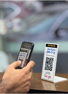 Generic QR Code display stand Acrylic, L-shaped Google review stand  - Image 1