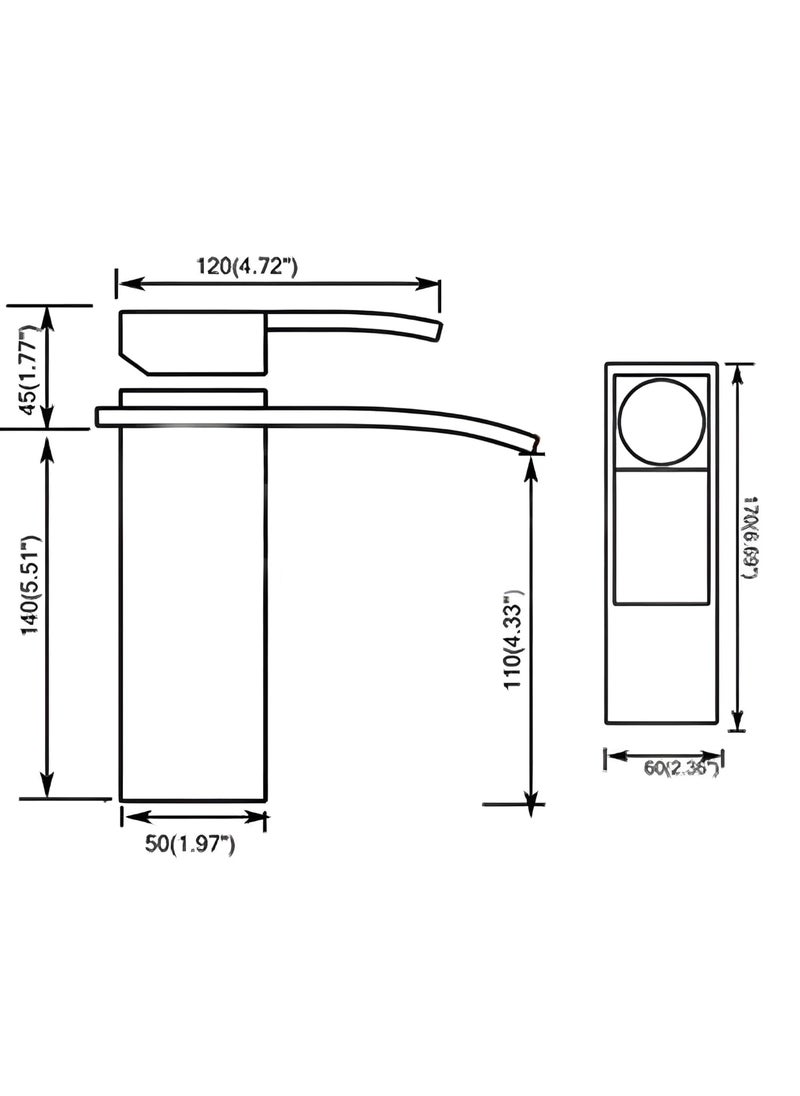 24x7 eMall - 24x7 eMall Antique Brown Waterfall Faucet Waterfall Single Lever Basin Mixer Waterfall, SS Material, for Bathroom Washbasin Toilet 7 Inches Height - Image 1