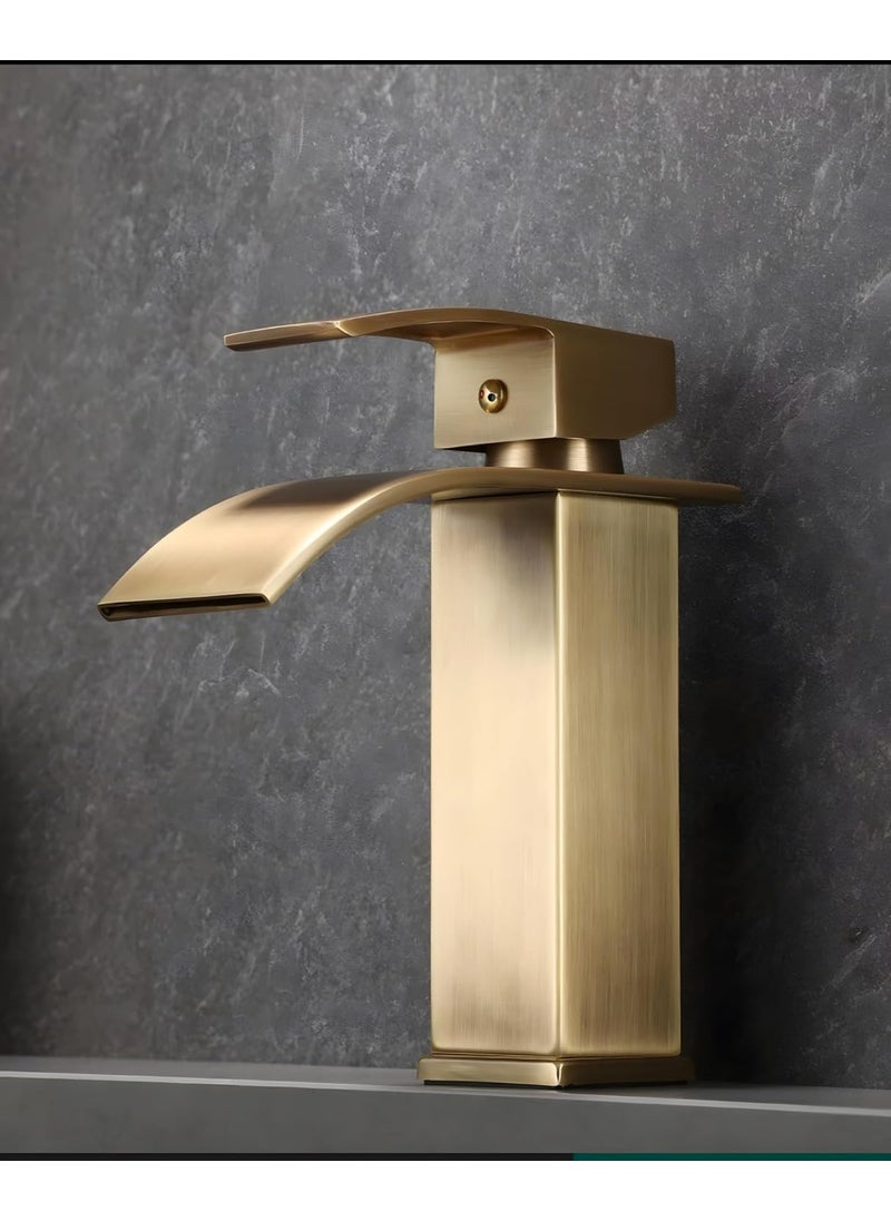 24x7 eMall - 24x7 eMall Antique Brown Waterfall Faucet Waterfall Single Lever Basin Mixer Waterfall, SS Material, for Bathroom Washbasin Toilet 7 Inches Height - Image 1