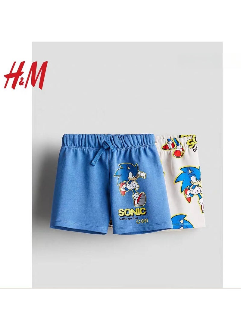 H and M - HM Children's Summer Cotton Casual Simple Elastic Waist Comfortable Casual Pants - Image 1