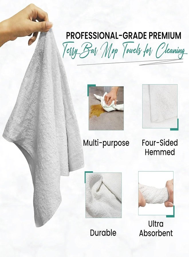 SupremePlus White Terry Bar Mop Towels 40 Pcs (Approx) - 100% Cotton Ultra-Absorbent Cleaning Rags, Perfect Washable Kitchen Rags for Bars, Restaurants & Home - Multipurpose (5 lbs. Box) - Image 3