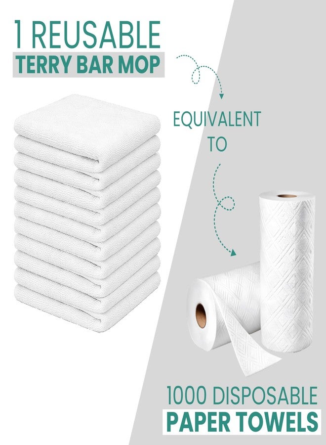 SupremePlus White Terry Bar Mop Towels 40 Pcs (Approx) - 100% Cotton Ultra-Absorbent Cleaning Rags, Perfect Washable Kitchen Rags for Bars, Restaurants & Home - Multipurpose (5 lbs. Box) - Image 5