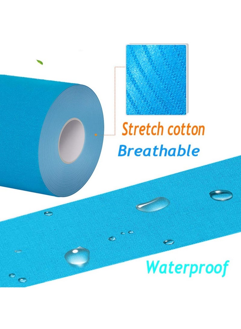 Generic Waterproof Breathable Kinesiology Tape（4 Rolls）， apply Ankle Wrists Knees Elastic Running Tennis Swimming Football Sports Activities Tapes (Mix)  - Image 4