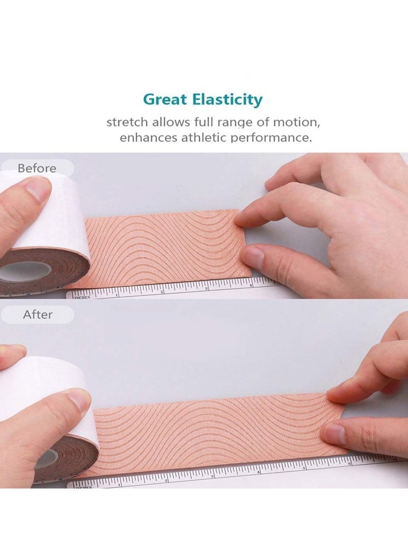 Generic Waterproof Breathable Kinesiology Tape（4 Rolls）， apply Ankle Wrists Knees Elastic Running Tennis Swimming Football Sports Activities Tapes (Mix)  - Image 3