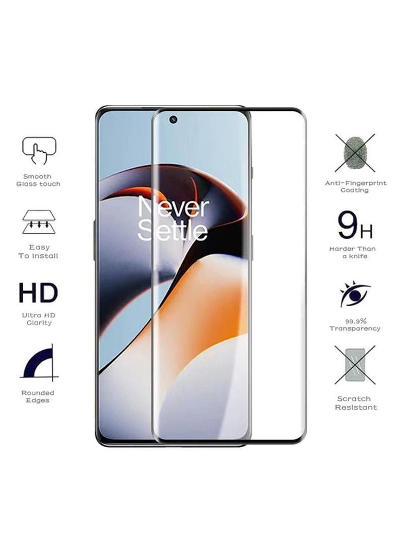 OnePlus 11R Screen Protector, Tempered Glass [Full Adhesive][Full Coverage] [Bubble-Free] [Anti Scratch] HD Clear High Responsive Screen Protector for OnePlus 11R 5G (Full Glue 9D Black)