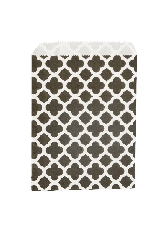 Restaurantware 7 x 5 Inch Cookie Bags, 100 Paper Treat Bags - Use As Party Favors Or Candy Bags, Black With Asian Monogram Paper Food Bags For Baked Goods, For Buffets Or Parties - Image 1