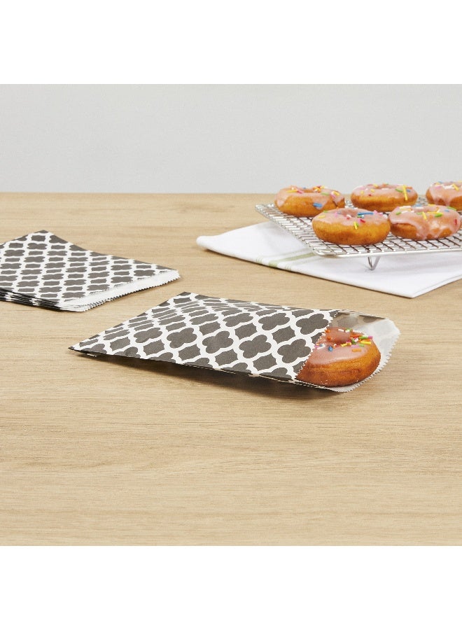 Restaurantware 7 x 5 Inch Cookie Bags, 100 Paper Treat Bags - Use As Party Favors Or Candy Bags, Black With Asian Monogram Paper Food Bags For Baked Goods, For Buffets Or Parties - Image 4