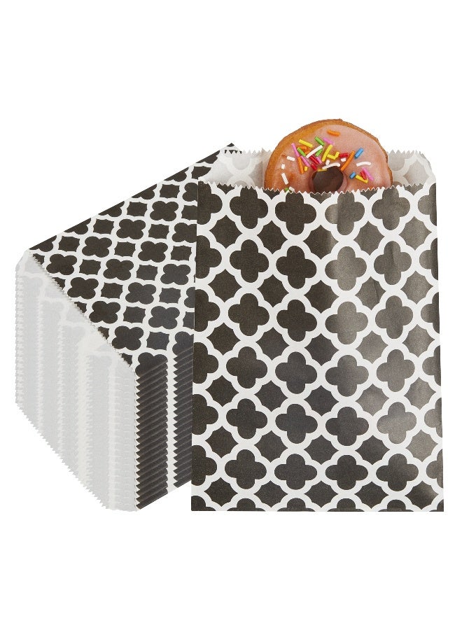 Restaurantware 7 x 5 Inch Cookie Bags, 100 Paper Treat Bags - Use As Party Favors Or Candy Bags, Black With Asian Monogram Paper Food Bags For Baked Goods, For Buffets Or Parties - Image 2