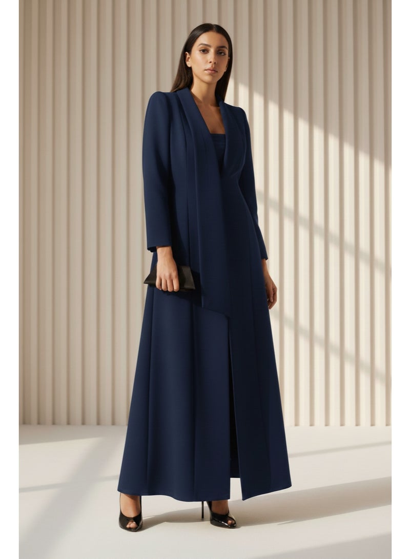 Moistreet عباءة كريب مصممة مع Drapes غير متساوية - Image 1