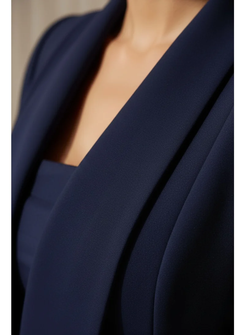 Moistreet  Tailored Crepe Coat-Abaya with Asymmetric Drape for Women | Best Price UAE