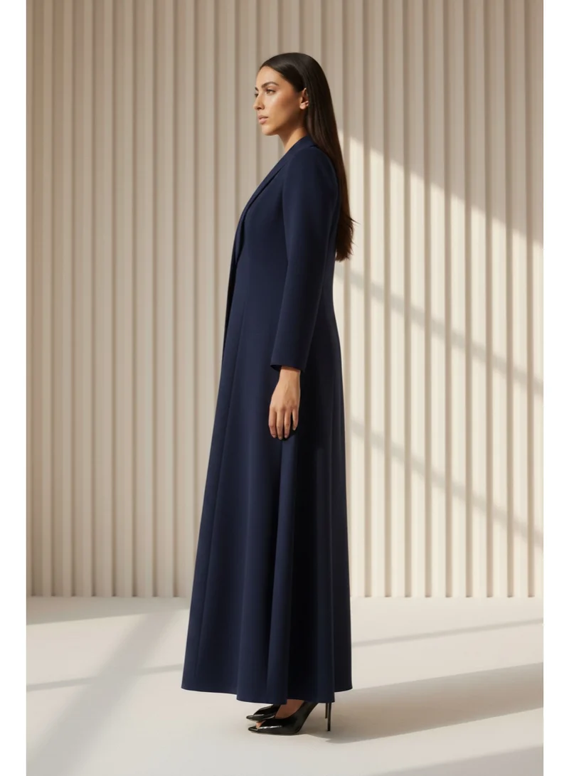 مويستريت Tailored Crepe Coat-Abaya with Asymmetric Drape