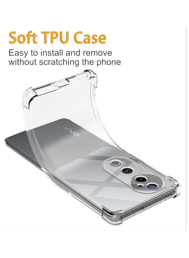 Case for Vivo V40 / V40 Pro / Vivo S19 Pro, Ultra Slim Crystal Anti-Scratch Bumper Cover Flexible Soft TPU Anti-Fall Reinforced Corner Shockproof Transparent Phone Case for Vivo V40 / V40 Pro Clear - Image 3