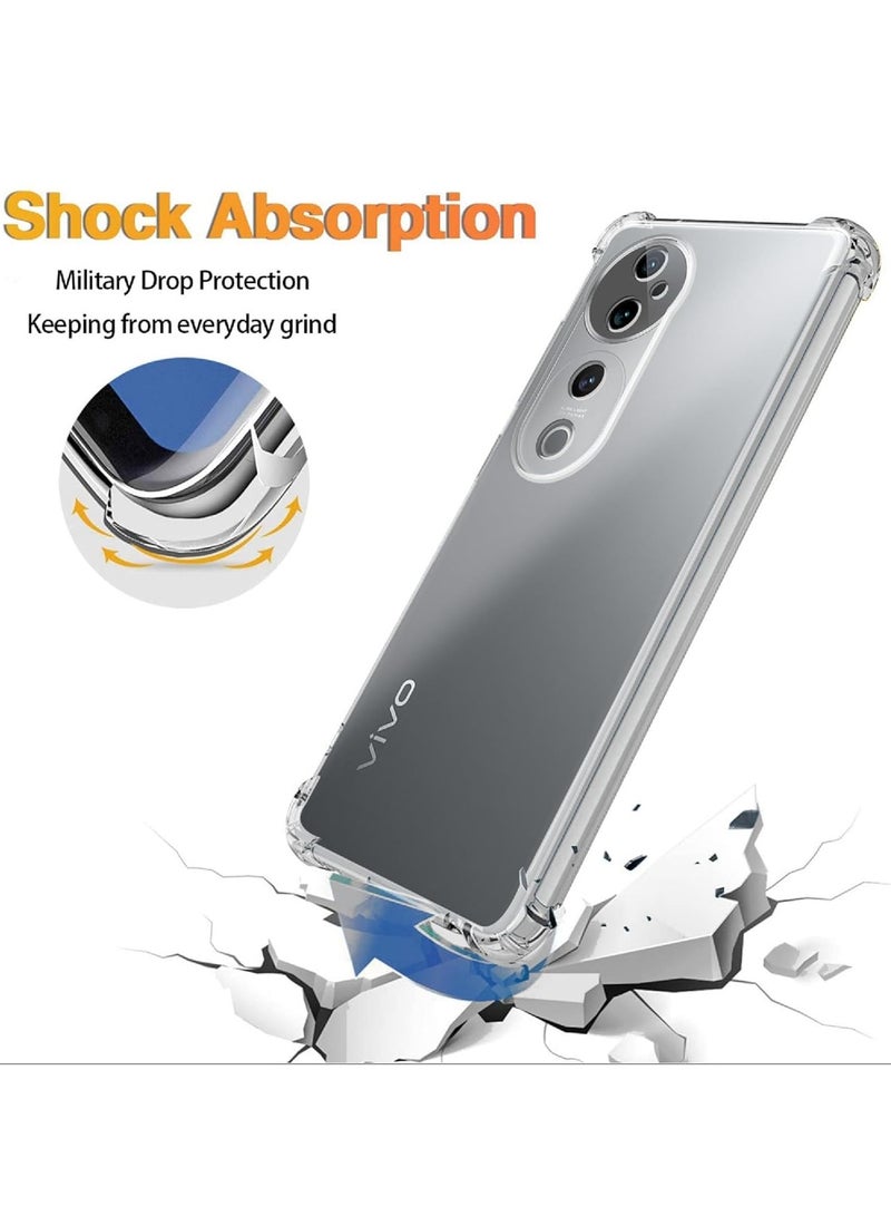 Case for Vivo V40 / V40 Pro / Vivo S19 Pro, Ultra Slim Crystal Anti-Scratch Bumper Cover Flexible Soft TPU Anti-Fall Reinforced Corner Shockproof Transparent Phone Case for Vivo V40 / V40 Pro Clear - Image 5