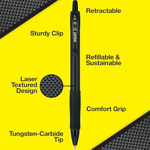 Pilot, G2 Edge Premium Gel Roller Pens, Fine Point 0.7 mm, Gel Pens Black Ink, Pack of 12 - Ideal for School, Journaling & Office Writing - Image 4