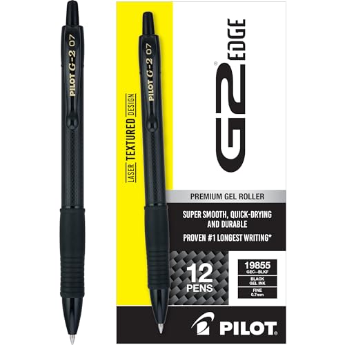 Pilot, G2 Edge Premium Gel Roller Pens, Fine Point 0.7 mm, Gel Pens Black Ink, Pack of 12 - Ideal for School, Journaling & Office Writing - Image 1