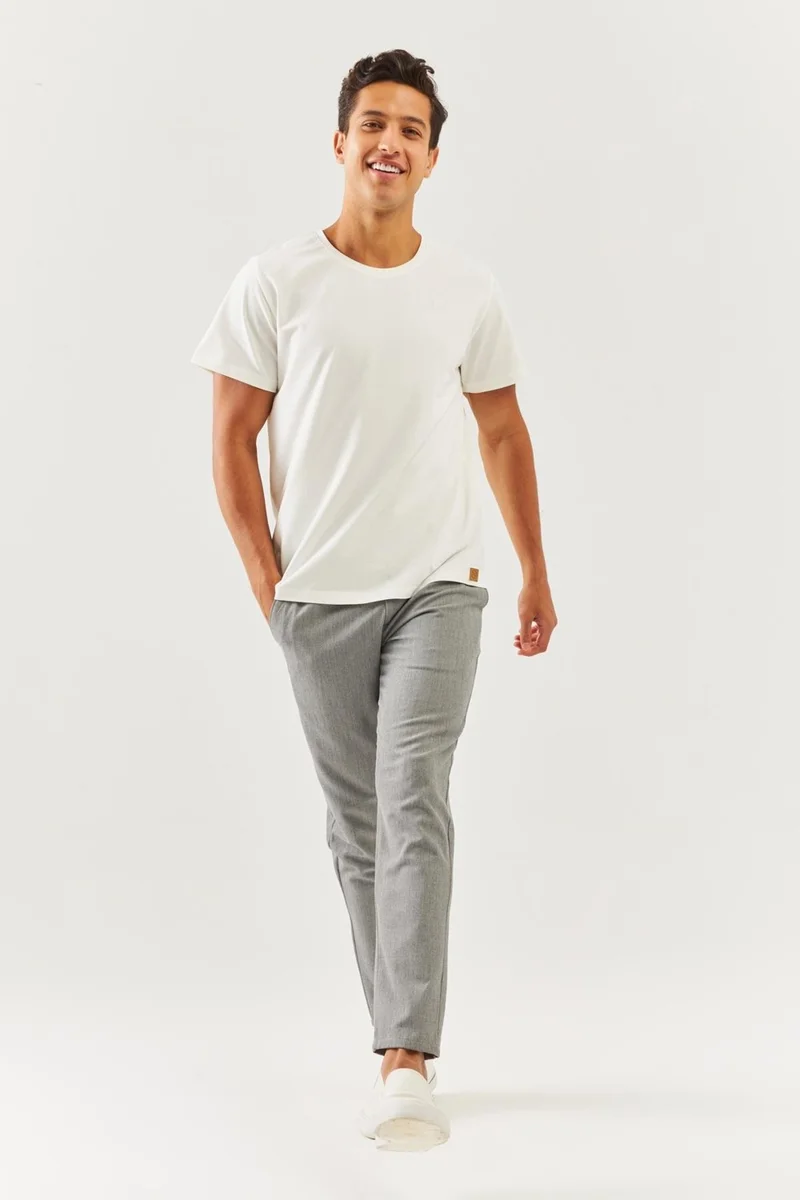 Butikgiz White Oversize Comfortable Cotton Combed Crew Neck Short Sleeve Basic T-Shirt Classic Collection
