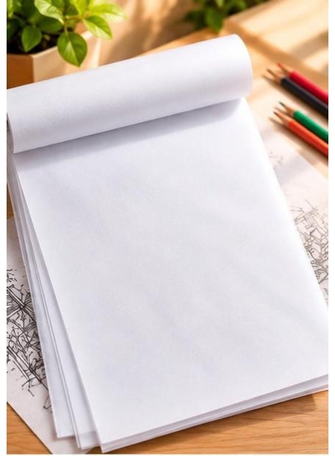 بلوك ورق شفاف للرسم والتتبع A4 – 50 ورقة – 70 GSM - Image 5