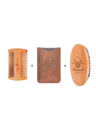Beard Grooming Kit - Essential For Men, Includes Soft Bristle Brush, Premium Comb With Case - pzsku/Z4F15E5953FF2FB5A6F73Z/45/_/1734183035/4eeee41e-2527-4839-8e1b-7b565141706a