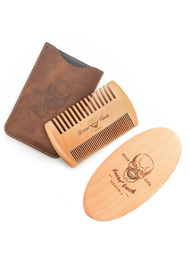 menesia Beard Grooming Kit - Essential For Men, Includes Soft Bristle Brush, Premium Comb With Case  - Image 2