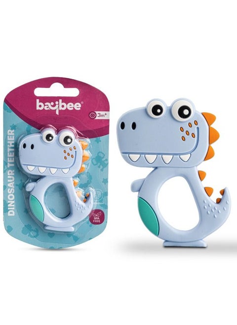 Dinosaur Silicone Teether For Baby Bpa Free Food Grade Silicone Teether For Babies To Soothe Their Gums Easy To Grasp Chewing Toy Teething Toys Baby Teether For 6 To 12 Months Baby Infant Pink