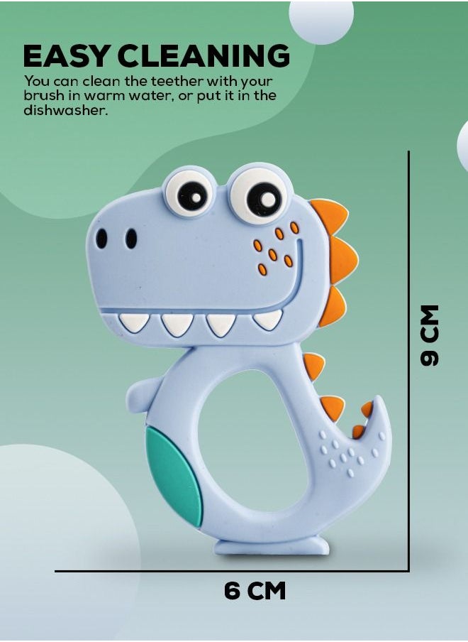 Dinosaur Silicone Teether For Baby Bpa Free Food Grade Silicone Teether For Babies To Soothe Their Gums Easy To Grasp Chewing Toy Teething Toys Baby Teether For 6 To 12 Months Baby Infant Pink