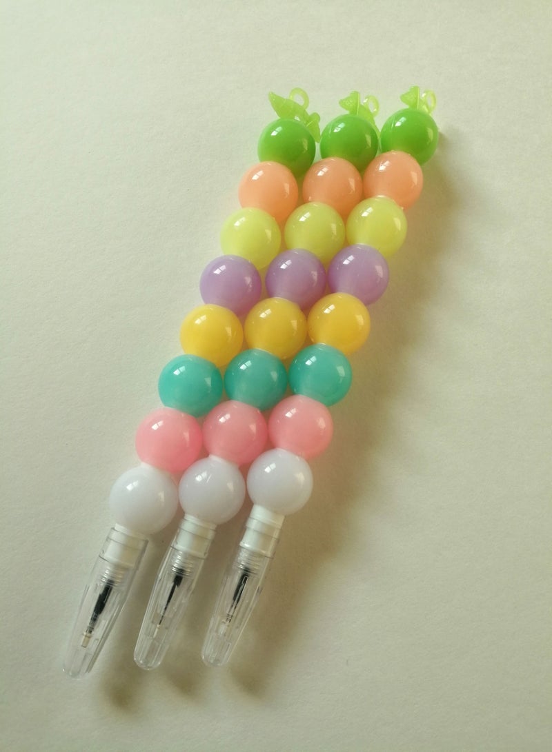 2 Pieces Pearl pen Bubble Like Beads Design Pens Creative Fashion Writing Pen - Image 3