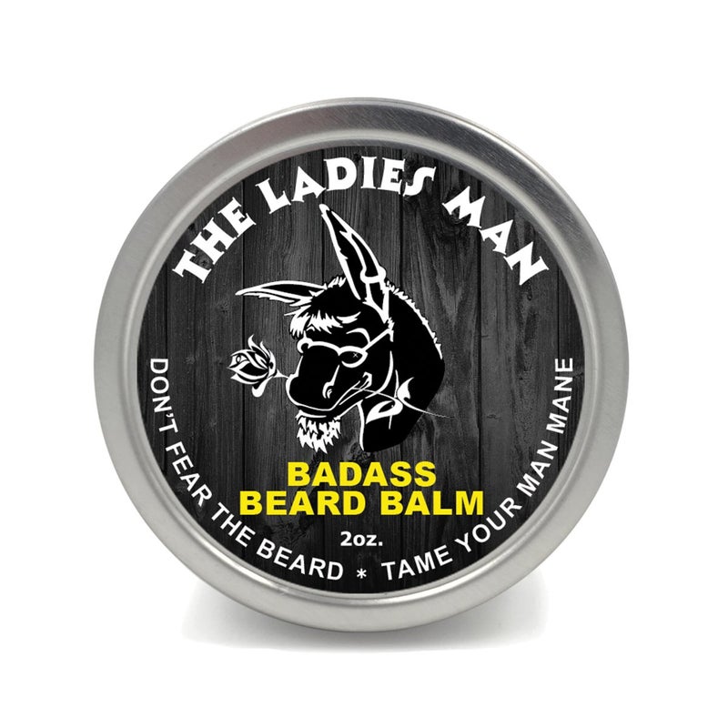 Badass Beard Care Beard Balm  The Ladies Man Scent 2 Ounce  All Natural Ingredients Soften Hair Hydrate Skin to Get Rid of Itch and Dandruff Promote Healthy Growth