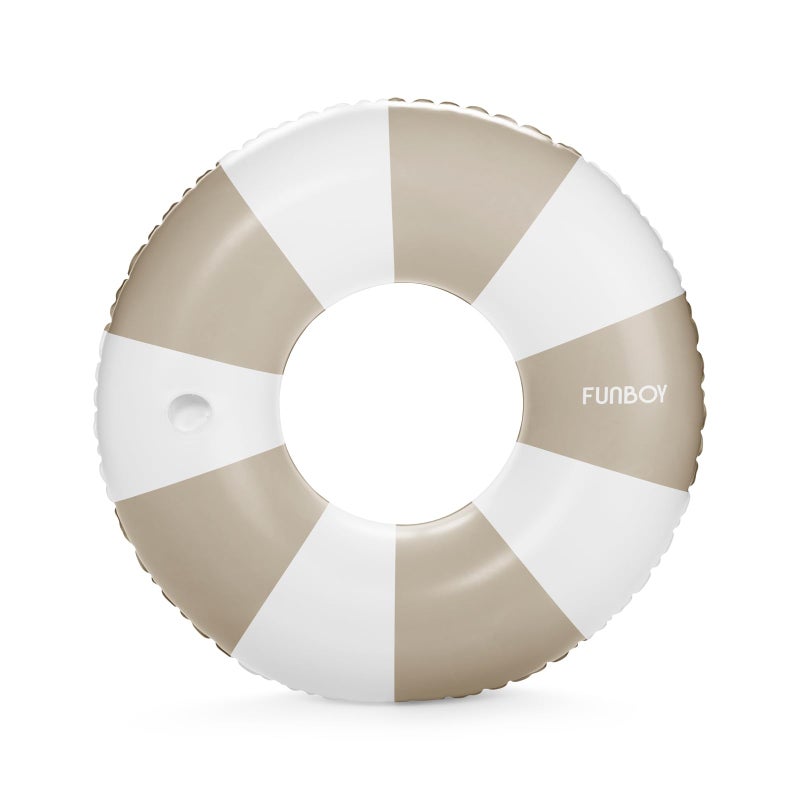 FUNBOY Giant Vintage Tan Stripe Inflatable Tube Pool Float with Cup Holder 48" | Large Pool Float for Adults | Inner Tube Swimming Pool Toys Swim Rings | Pool Lounger Float for Pool Party & Summer - Image 1